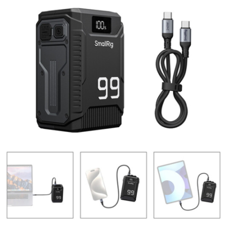 SmallRig 5864 T99 - akumulator V-Mount z odpornością Triple-Proof - przykład zastosowania